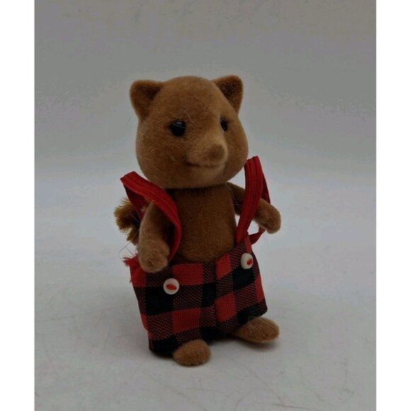 Vintage 1985 Epoch Sylvanian Slydale Fox Family Set of 4 Flocked Calico Critters - Picture 16 of 16